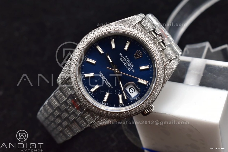 SportInspired Diamond Blue Stick DateJust Version Markers 41mm Best 897 JDF 0420